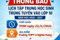 Thông báo danh sách trúng tuyển vào lớp 10 năm học 2026-2027 và lịch tập trung học sinh